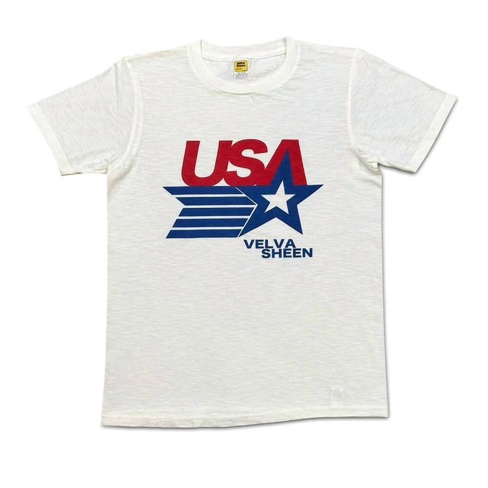 NEW VELVA SHEEN men's usa vs graphic tees in white